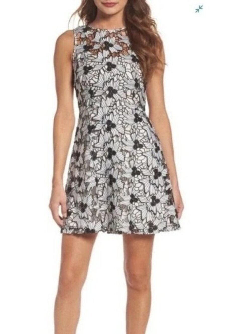 BB Dakota Black Embroidered Floral Dress